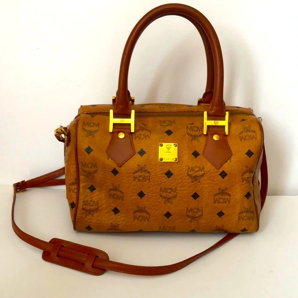 MCM Boston Leather Vintage Boston Shoulder Bag